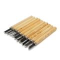 10pcs Woodcarving Chisel Set Wooden Handle Hand Carving Tool Wood Carving Tools Art Supplies. 