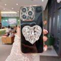 Applicable Voice Transmission Note30Pro Phone Case Rhinestone Love Bracket POVA4 New InfinixHot20 Silicone. 