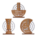 Wooden Calendar Home Porch Decoration Office Desktop Decoration Manual Rotating Desk Calendar Sweet House Easy Install Easy to Use B. 