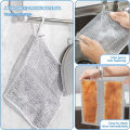 SP Dealz 1/2/5/10 PCS Three Layer Steel Wire Dishcloth, Multi-Functional Non-Scratch Wire Dishcloth, Wet and Dry Cleaning Rags, Stainless Steel Cleaning Cloth, Kitchen Rags for Cookware, Plates, Stove tops. 