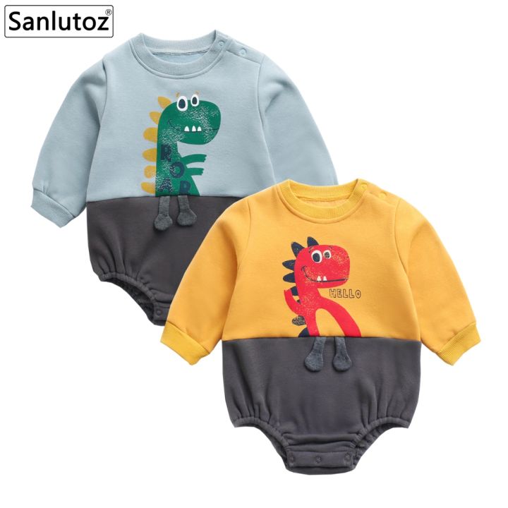 Autumn Winter Long Sleeve Baby Boys Girls Bodysuits Cute Animal Unisex Warm Fleece Infants Clothing Onesies Casual