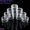 12pcs 10grams Empty Cosmetic Plastic Containers with Lid Clear for Cream Makeup Lotions Lip Balm Eyshadow Sample Glitter Storage, Mini Refillable Travel Jars Small. 