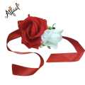 Atfaal Nikha Flowered Wrist Band Fabric Roses Wrist Corsage Wedding Bracelet for Bridesmaid Brides Hand Flower Fake Roses Wedding Bracelet for Guests Accessories For Your Valentine Artificial Flowered Wrist Band. 