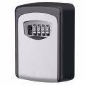 Key Lock Box Wall Mounted, AURURA 4 Digit Combination Lockbox for Outside, House Keys - 5 Keys Capacity, Key Safe Security Storage Lock Box for Indoor,  Outdoor, Garage, Garden, Store (1-Pack, Gray). 