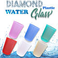 Pack of 6 Glasses/Diamond Plastic Water Glass 425 ML/Color Water Glass/water glasses/water glass set/plastic water glass set/plastic water glasses. 