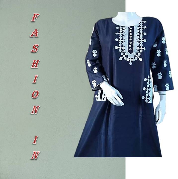 New%20Top%20SIDE%20BUTTON,%20FANCY%20Embroidered%20,Stylish%20Sleeves%20Blue%20Kurti%20for%20Girls%20-%20Image%203