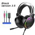 KINGSTAR Gaming Headset Wired Gamer Headphones 7.1 Surround Sound Stereo Earphones USB Microphone Breathing RGB Light For PC. 