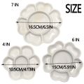 Multiple Uses Ceramic Paint Palette Tray White 6/7 Grid Plum Blossom Paint Plate 3 Size Durable Mixing Colour Tray for Artist. 