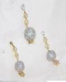 Indian Style Gold Plated Pendant Set With Stones. 