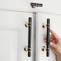 Golden & Black Cabinet Door Handles. Kitchen Cabinet. Handles Solid Drawer Knobs For Furniture Handle Hardware. 