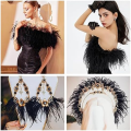 Ostrich Feather Decoration, Feather Decoration for Sewing Costumes, Latin Dresses, Halloween Home Parties. 