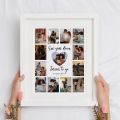 First Anniversary Gift for Him Custom Photo Collage Customize one year anniversary gift for boyfriend or 1st anniversary gift for husband wife photo frame. 