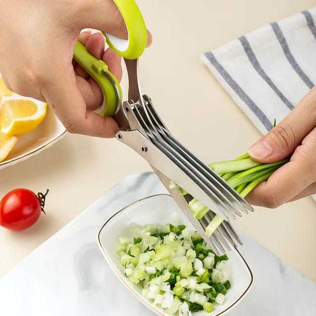 Vegetable & Fruit Cutter & Slicer Scissor With 5 Layer- Save Time And Energy - Salad Maker -Kitchen Utensils