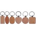 BRADOO-20 Pcs Blank Wood Wooden Keychain Diy Custom Wood Key Chains Key Tags Anti Lost Wood Accessories Gifts (Mixed Design). 
