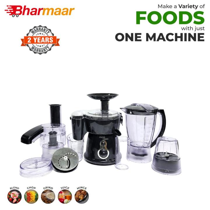 Food Factory Juicer Blender Grinder Chopper Slicer Shredder Mixer 7 in 1 Black Color Daraz.pk