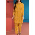 Fashion Vista Unstitched 1 Piece Digital Printed Lawn Shirt - Mustard. 
