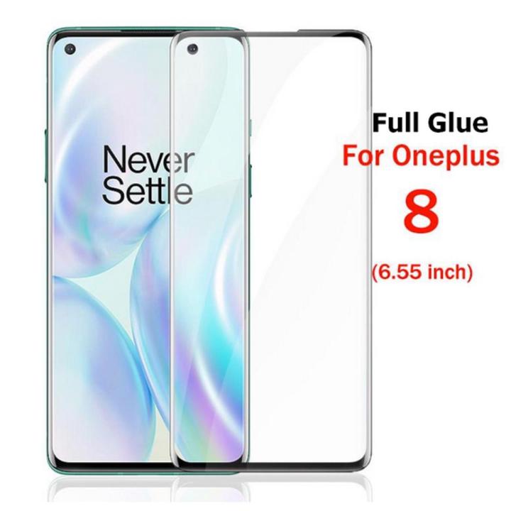 For OnePlus 8 (6.55) Full Glue 3D Tempered Glass Screen Protector Edge to Edge