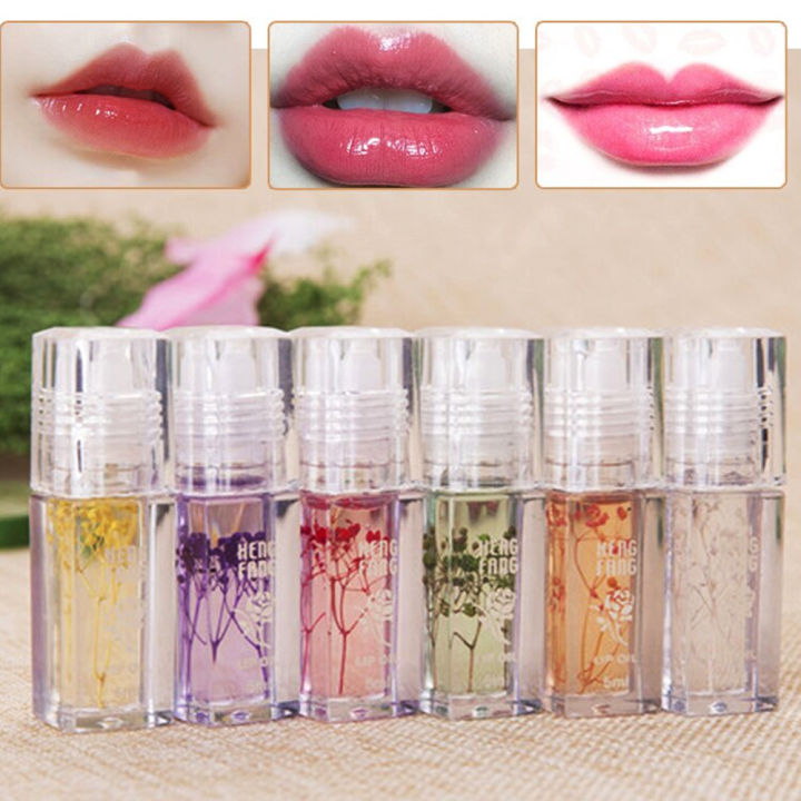 Pack Of 3 - Korean Transparent Lip Oil Liquid Lipstick Winter Lips Care Moisturizer Nutritional Balm Anti Cracked Make Up (5ml