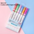 Flownwing 6-Piece Different Dual Tip Curve shape Highlighter Pen Set – Vibrant Colored Pens with Fine Tips for Adult Teenage Kids, Perfect for Coloring Books, Writing, Journaling, Drawing, Scrapbooking, Art, and Office Use (A-6PCS)". 