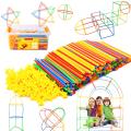 Colorful Educational Straw Constructor Building Set for Kids 3-8 Years - Stem Toy for Creative Building, Imagination, and Fine Motor Skills Development - Ideal Gift for Boys and Girls, 5 Colorful Straws. 