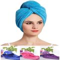 Single piece 100% Cotton Turbie Hair Dryer Cap Towel - Hair Wrap Towel - Randomly Selected Color. 