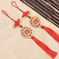 Traditional Chinese Emperor Money Lucky Charm Ancient Coin Red Chinese Knot Collection Gift Copper Coins Keychain Good Fortune. 