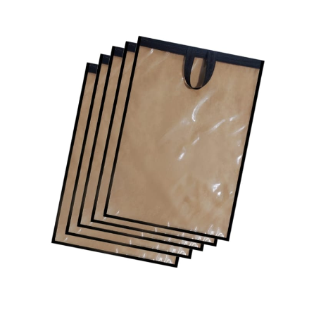 Pack of 12 - Dress Dust proof Cover Bags Water-Proof Dress Covers Pack Wardrobe Organizer Set & Dust-Proof Suit Covers Pack For Garment Bags Pack with Zip and Handle - Quality Assured - Ideal for Storage and Travel".,.,