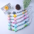 Personalized Name Handmade Baby Silicone Pacifier Anti-Drop Chain Mini Silicone Koala Infant Pacifier Clips Chains. 