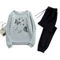 New Butterfly and Stars Printed Summer Tracksuit T-Shirt and Trouser For Women - Fashionable and Cool Women's Tracksuit. 