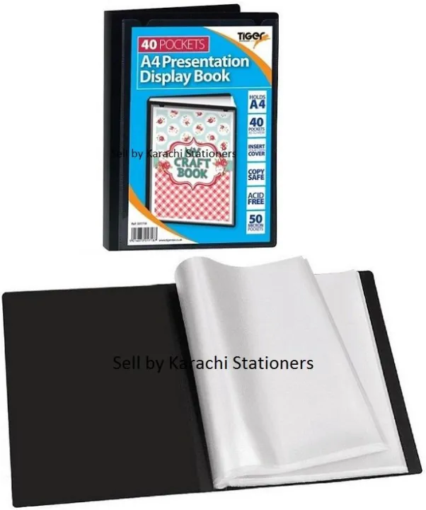 Plastic%20Sheet%20file%20-%2040%20Pocket%20A4%20Display%20Book%2040%20Pocket%20Clear%20Pockets%20can%20display%2080%20pages%20Black%20-%20Image%203