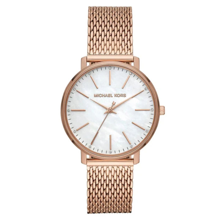 Micheal Kors Mother of pearl Dial Gold Mesh Bracelet Watch For Women MK-4392