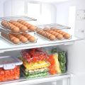 Fast Forward Rolling Egg Container for Refrigerator with Lid - Pack of 1 Stackable Plastic Egg Holder for Refrigerator - Terrazo Egg Tray for Refrigerator or Fridge Organizer. 