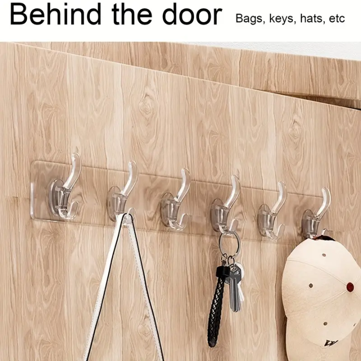 6Row%20Multipurpose%20Hooks%20Nail-free%20Transparent%20Holder%20Strong%20Self%20Adhesive%20Wall%20Hook%20Kitchen%20Bathroom%20Traceless%20Hanger%20Stickers.%20-%20Image%204