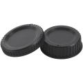 FLYEER Black Plastic Camera Body Cover + Rear Lens Cap for Nikon Digital SLR. 
