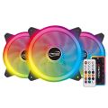 FANTECH FB301 TURBINE RGB Cooling Fan For Pc Casing With Controller Box and Remote - Set of 3. 