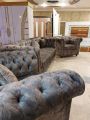 Turkish Fabric Imported 5 Seater Modern Chesterfield Sofa Set In Order 3+1+1 With Free Matching Cushions. 