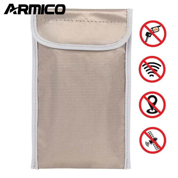 ARMICO Cell Phone Signal GPS Blocking Anti-Spying/Tracking Faraday Bag for 6.5-Inch and Below Mobile Phones Faraday Phone Case