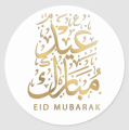 100 Pcs Eid Mubarak Sticker Pre Cut Pick & Paste Size 3.5cm in Diameter. 