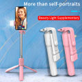 Wireless Bluetooth-compatible Selfie Stick with Led Ring Light Foldable Tripod Monopod For iPhone Android Live Tripod Wholesale. 