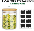 6pc Glass Jar with Wooden Lid air tight canister and jar - 450 ml Small Food Storage Containers for Home Kitchen, Tea, Herbs, Sugar, Salt, Coffee, Flour, Herbs, Grains Non-toxic, BPA free, Higher Thermal Shock Resistance than Regular Glass, Microwave safe. 