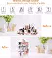 Original Good Quality 360 Degree Rotating Makeup Storage Rack Height Adjustable Cosmetics Organizer Assembly Skin Care Holder Bathroom Display Case. 