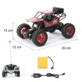 1:18 Scale Rock Crawler Rechargeable Off Road Jeep Alloy Material for Kids. 