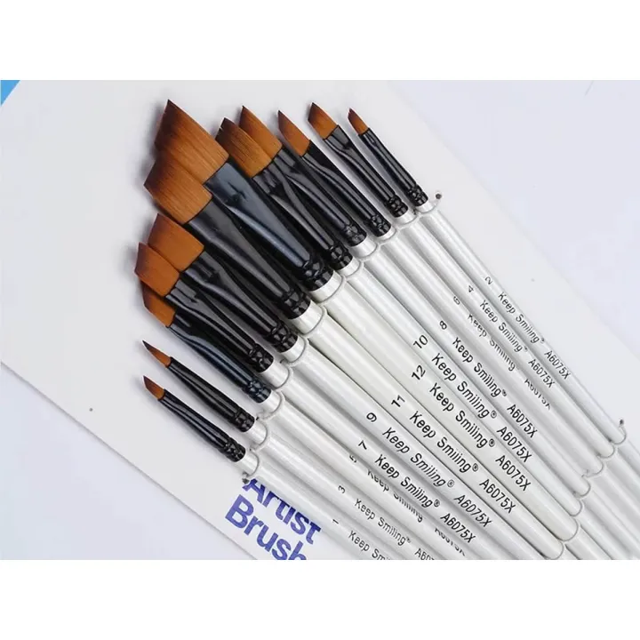 12%20Pieces%20Professional%20Fine%20Tip%20Paint%20Brush%20Set%20Cut%20Tip%20Nylon%20Hair%20Artist%20Acrylic%20Brush%20for%20Acrylic%20Watercolor%20Oil%20Painting%20-%20Image%202