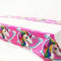 Unicorn Theme Table Cover - 108 cm by 180 cm - Table Cover - Pink Color - Girls Theme. 