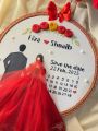 Personalized Calendar Hoop Embroidery | Custom Engagement, Wedding & Nikah Gift | Handmade Keepsake | Engagement Gift | Engagement Gift For Girls & Boys | Wedding Gifts For Bride | Wedding Gifts For Couple. 