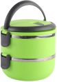 Stainless Steel Thermal Lunch Box 2 Layers Food Storage Container Portable Bento Box (Green). 