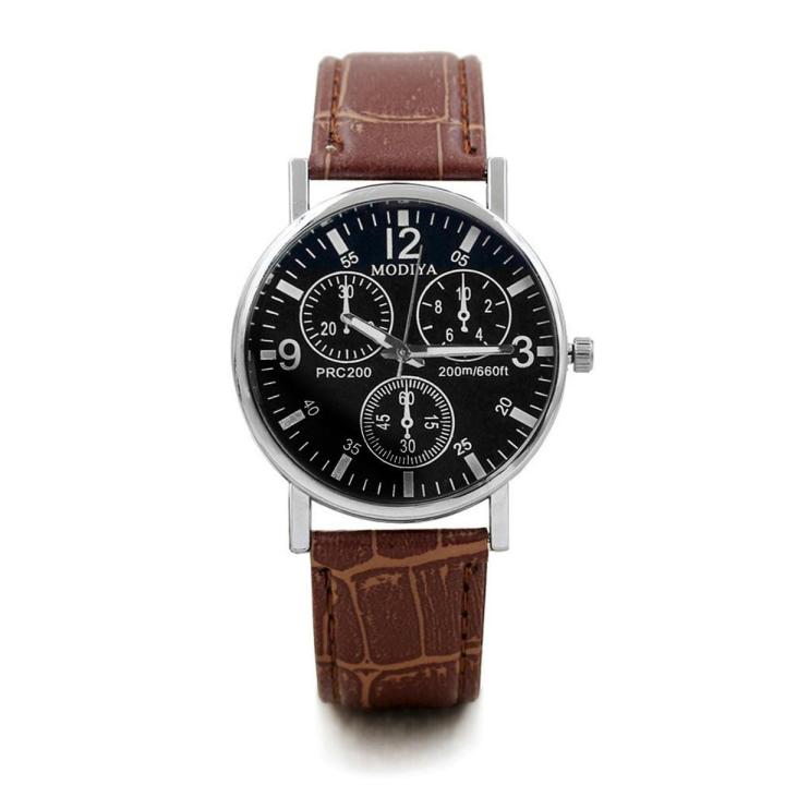 Clock Men Minimalist Dial Elegant Pointers quartz Watch Leather Belt Male Watches Fashion glass men's watch PD999