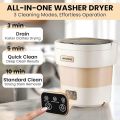 7L/11L Mini Portable Machine, Foldable Washing Machine with Dryer, Baby Clothes Washer, Compact Washer for Kids Clothes, Travel & Dorm Use, Small Washing Machine with Dryer Function, Electric Laundry Bucket Washer for Home & Outdoor. 