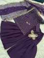 Hiba Bukhari 3pcs Dress For Girls - Dresses For Women -  3pcs Dresses For Girls New Design - Featuring Fully 9mm Embroidery Work On The Shirt Front And Back Both - Paired With A Stunning Embroidered Kaya Work Dupatta And Flared Gharara. 
