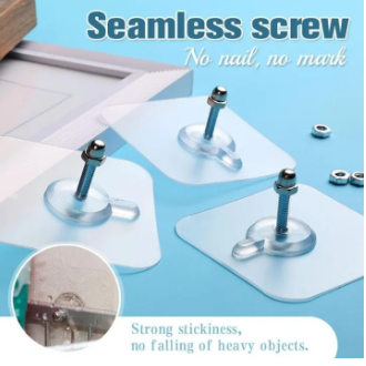 6pcs Photo Frame Hooks Invisible Stickers Hanging Picture Painting Non-Trace Self Adhesive Nails Hook Wall Paste Tack